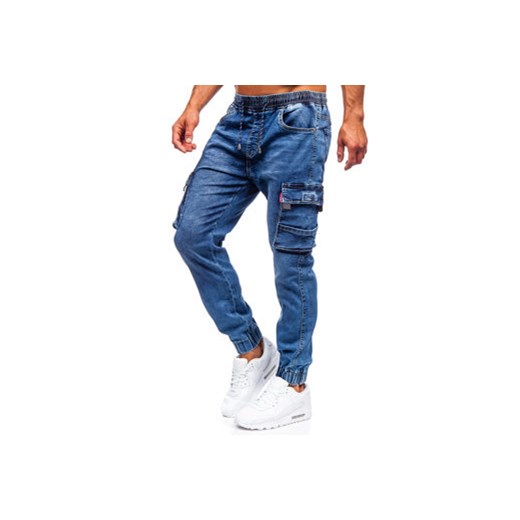 Granatowe jeansy męskie Denley bawełniane 