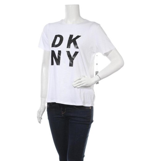Bluzka damska DKNY z okrągłym dekoltem wiosenna 