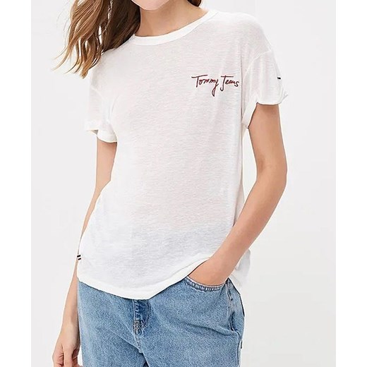 T-Shirt koszulka damska Tommy Jeans Embroidery White Tommy Jeans S zantalo.pl