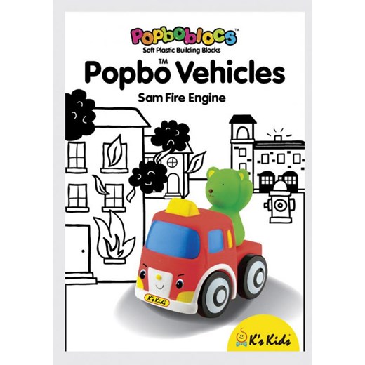 Klocki - Popboblocs - wóz strażacki Sama marko-baby-pl bialy dziecięce