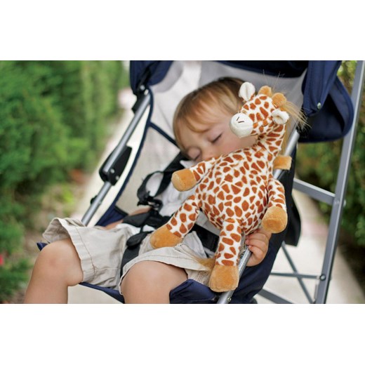 Śpiąca Żyrafa w podróży z pozytywką marko-baby-pl brazowy mini