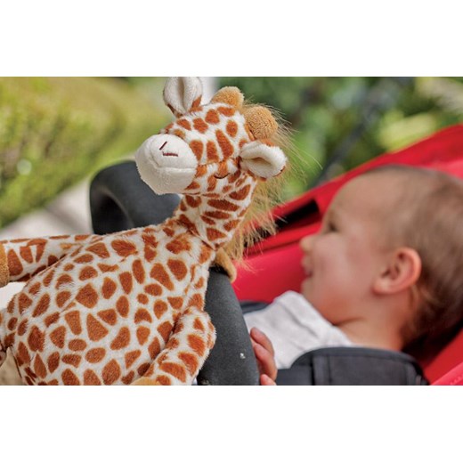 Śpiąca Żyrafa w podróży z pozytywką marko-baby-pl pomaranczowy na baterie