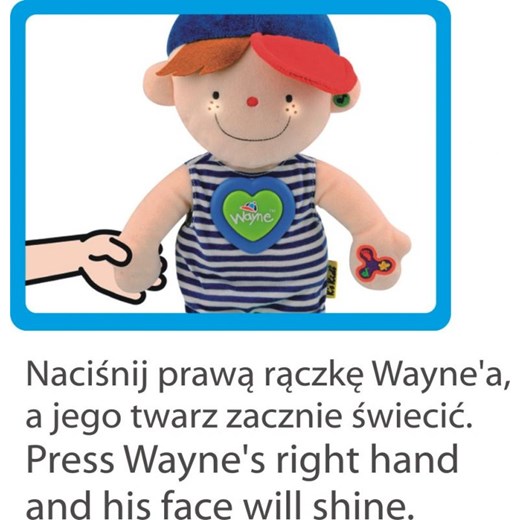 Przytulanka interaktywna - Wayne uczy mówić marko-baby-pl bialy dziecięce