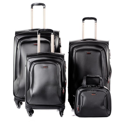 Komplet walizek z kuferkiem Puccini Toscania - czarny lux4u-pl szary baza pod makijaż