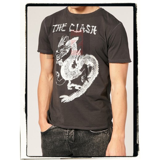 Koszulka Amplified - The Clash rockzone-pl szary bawełniane