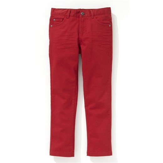 Spodnie proste ze streczem, dziecięce dla chłopców la-redoute-pl czerwony dziecięce