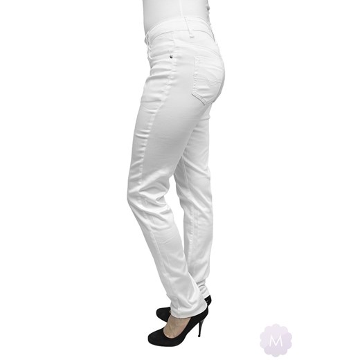 Białe spodnie cienkie delikatnie zwężane z wyższym stanem mercerie-pl bialy delikatne