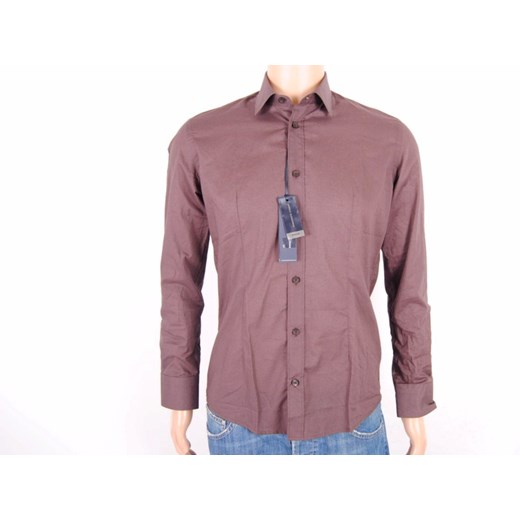 Shirt Mod. DANIELE ALESSANDRINI C1268R6353102 Brown maranellowebfashion-com fioletowy łatki