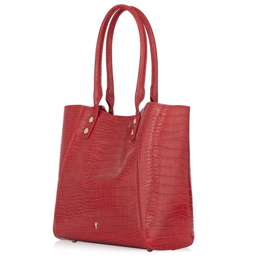 Shopper bag Ochnik elegancka matowa czerwona bez dodatków 