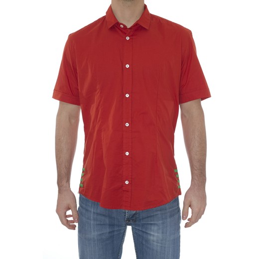 Shirt Mod. DANIELE ALESSANDRINI C1237B500R23201 Orange maranellowebfashion-com czerwony łatki