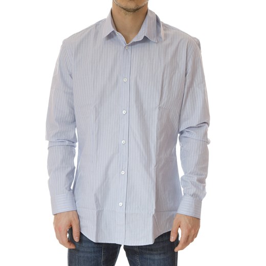 Shirt Mod. DANIELE ALESSANDRINI C1406B7453206 Light blue/White maranellowebfashion-com bialy modne