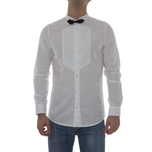Shirt Mod. DANIELE ALESSANDRINI C5837R4673202 White maranellowebfashion-com szary łatki