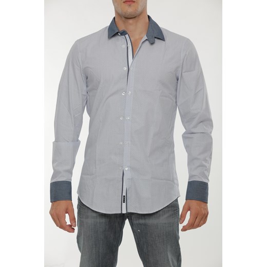 Shirt Mod. BIKKEMBERGS C1BK6020509W Blue/White maranellowebfashion-com szary modne