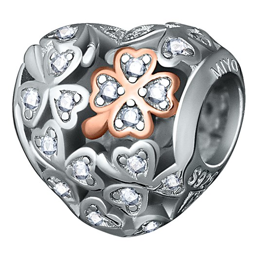 Charms Serce Koniczynka Srebro 925 Miyou.pl