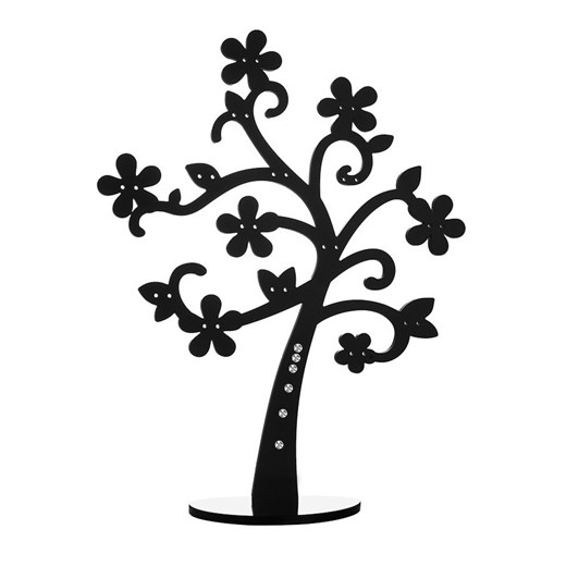 Czarne drzewko stojak na biżuterię NOWOCZESNY DESIGN SWAROVSKI® ELEMENTS sotho bialy biżuteria
