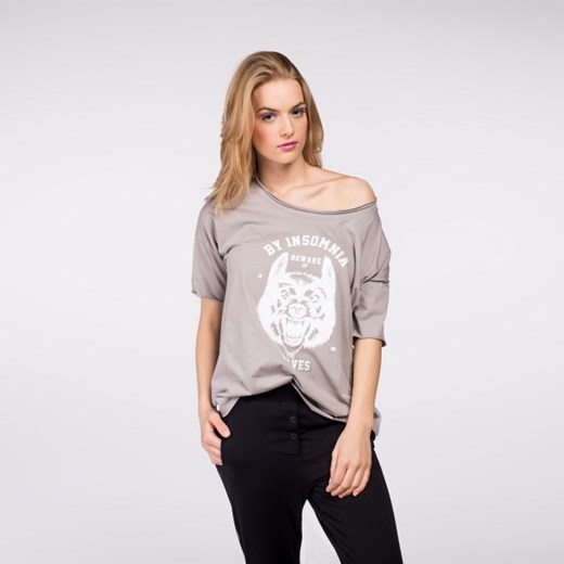 Stella T-shirt &quot;Wilk&quot; jasny-szary melanż M
