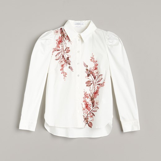 Reserved - Popelinowa koszula z nadrukiem - Biały Reserved 40 promocyjna cena Reserved