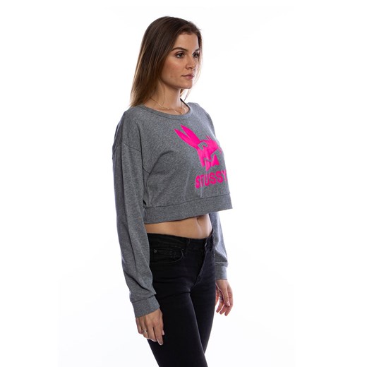 Stussy bluza Stay Paid Cropped Crew grey heather Stussy M wyprzedaż bludshop.com