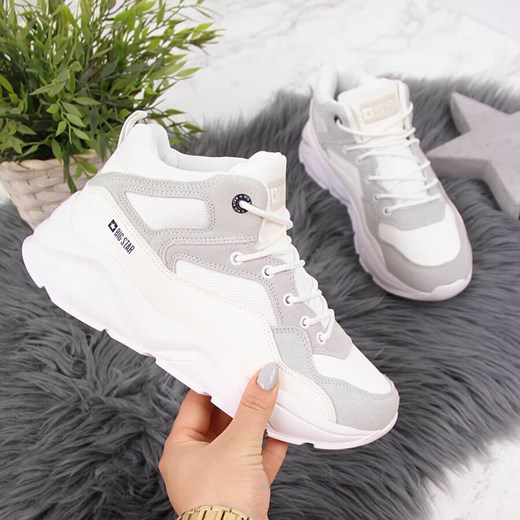 Sneakersy damskie na platformie białe Big Star GG274643 38 wyprzedaż ButyRaj.pl