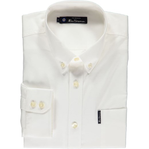 Koszula męska z kołnierzykiem button down z długim rękawem biała elegancka
