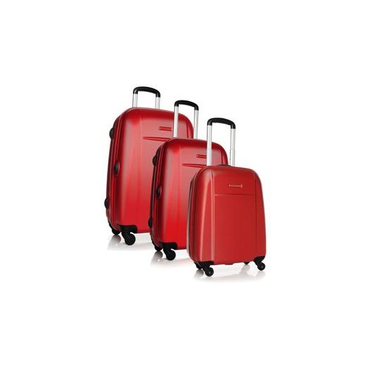 Zestaw 3 walizek Puccini ABS02 czerwony royal-point czerwony duży
