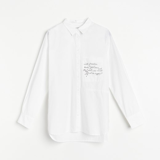 Reserved - Koszula z bawełny organicznej - Biały Reserved 36 okazyjna cena Reserved