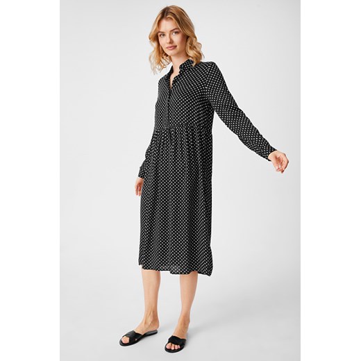 C&A VERO MODA-sukienka-w kropki, Czarny, Rozmiar: XS S C&A