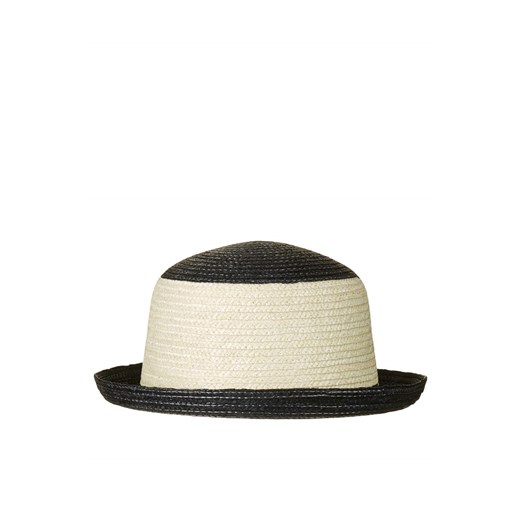 Straw Colour Block Bowler Hat topshop bezowy 