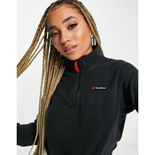 Berghaus – Prism – Czarny polar o krótkim fasonie z suwakiem 1/2-Black M Asos Poland