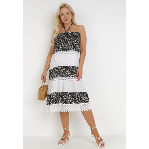 Czarno-Biała Sukienka Sabishia ze sklepu Born2be Odzież w kategorii Sukienki - zdjęcie 117424753