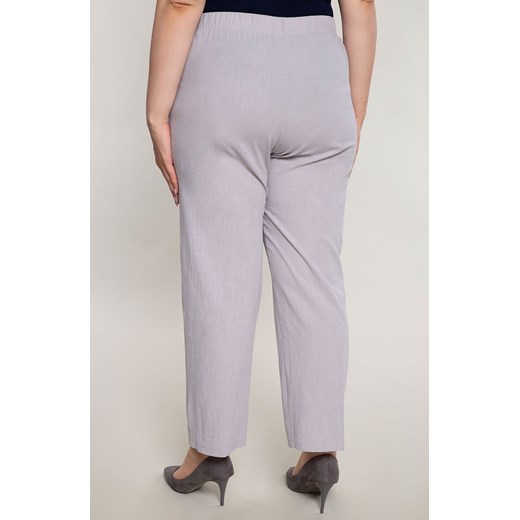 Bawełniane spodnie w szarym kolorze 52 Modne Duże Rozmiary