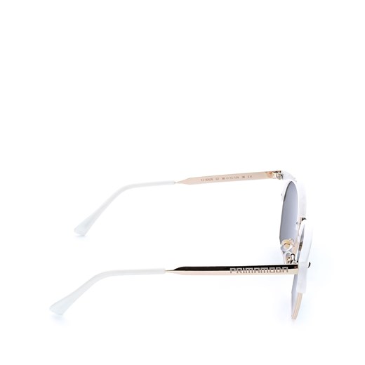 Okulary przeciwsłoneczne z białymi oprawkami i niebieskimi szkłami Primamoda  wyprzedaż Primamoda