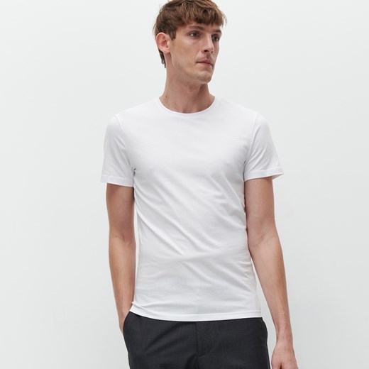 Reserved - Bawełniany t-shirt basic - Biały Reserved XS wyprzedaż Reserved