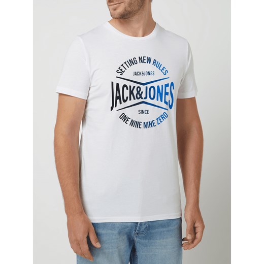 T-shirt z flokowanym nadrukiem model ‘Nick’ Jack & Jones L Peek&Cloppenburg 