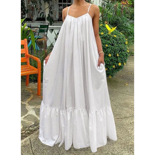 Sukienka Sandbella na ramiączkach z dekoltem v maxi oversize'owa boho