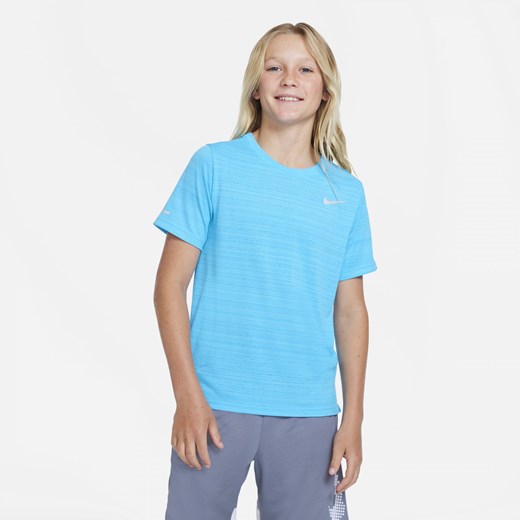 Bluzka dziewczęca Nike niebieska z tkaniny 