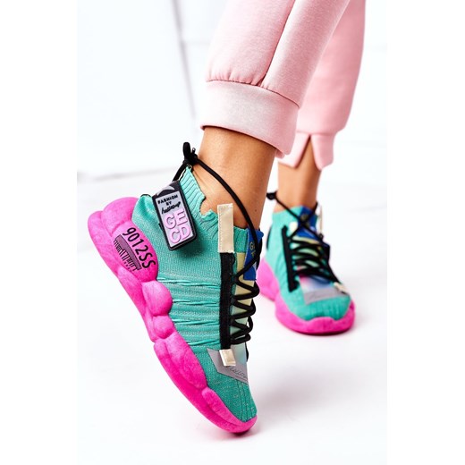 Buty sportowe damskie wielokolorowe Ps1 sneakersy płaskie sznurowane 