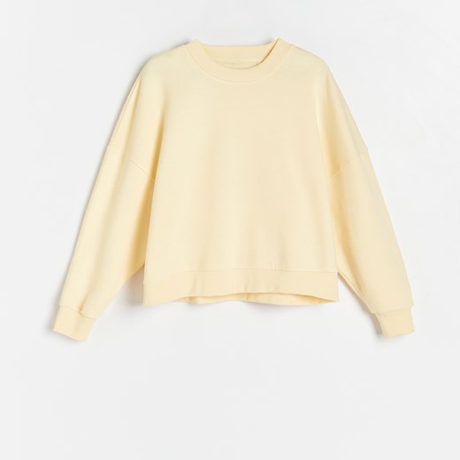 Reserved - Gładka dzianinowa bluza - Żółty Reserved XL okazyjna cena Reserved
