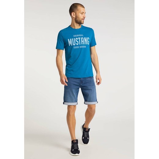 MUSTANG TSHIRT Alex C Print MYKONOS BLUE MYKONOS BLUE 1009519 5320 Mustang S okazja YouNeedit.pl