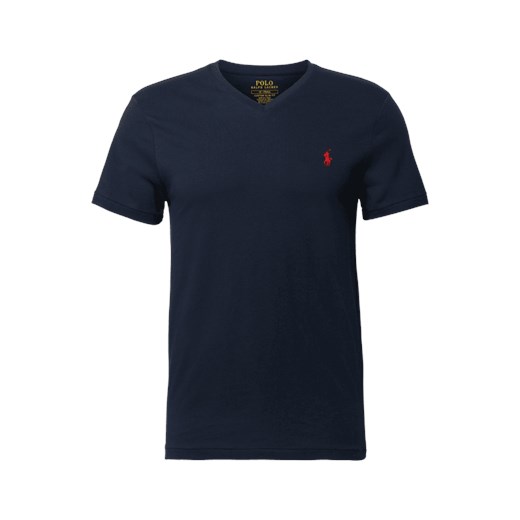 T-shirt o kroju custom slim fit z dekoltem w serek Polo Ralph Lauren XXL Peek&Cloppenburg 