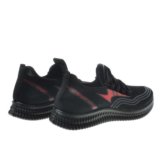 Wsuwane męskie buty sportowe Black-Red /E4-3 8994 S275/ Pantofelek24 41 promocyjna cena pantofelek24.pl