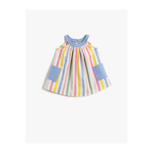 Koton Baby Girl Striped Dress With Pocket Cotton Koton 9-12 AY Factcool