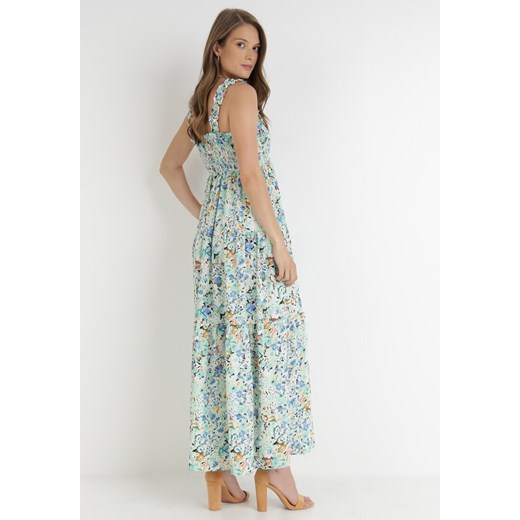 Sukienka Born2be w kwiaty na spacer boho trapezowa maxi na ramiączkach 