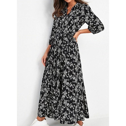 Sukienka Arilook w kwiaty maxi letnia z dekoltem w serek