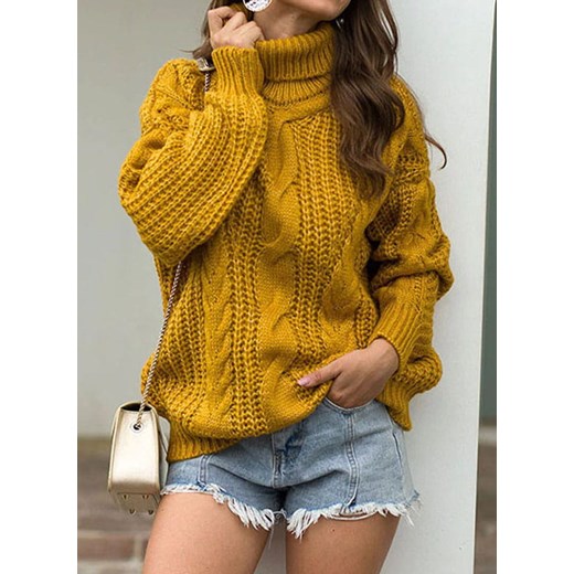 Oddychający sweter z dzianiny z golfem i długim rękawem Arilook XL Arilook