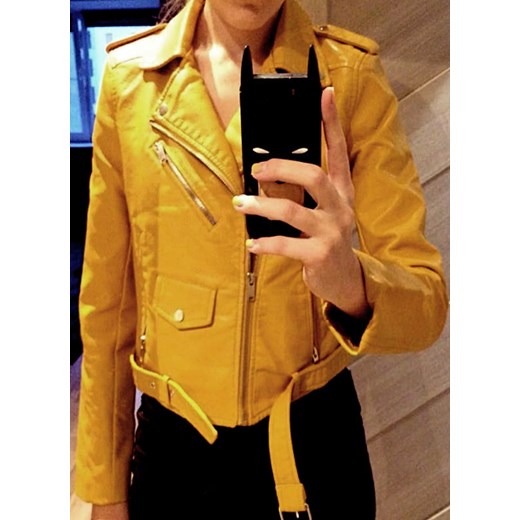  Naprawdę Kurtka damska Arilook jesienna krótka żółty kurtki damskie ramoneski OMMPC