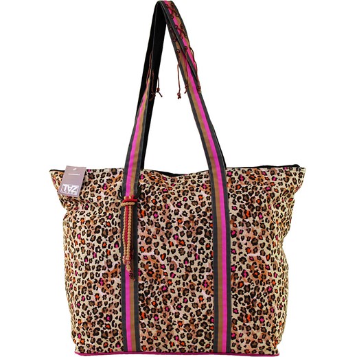 Shopper bag "Leopard" w kolorze jasnobrązowym - 48 x 65 x 20 cm Taz onesize promocyjna cena Limango Polska