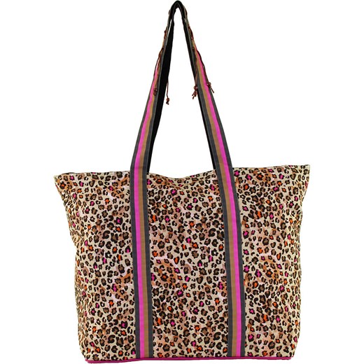 Shopper bag "Leopard" w kolorze jasnobrązowym - 48 x 65 x 20 cm Taz onesize okazyjna cena Limango Polska