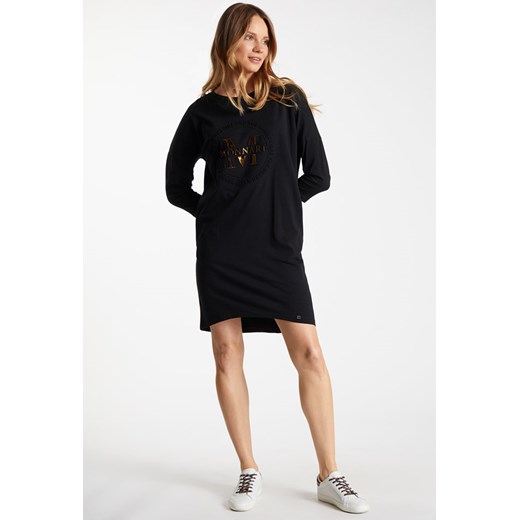 Bawełniana sukienka z tłoczonym logo Monnari L/XL wyprzedaż E-Monnari