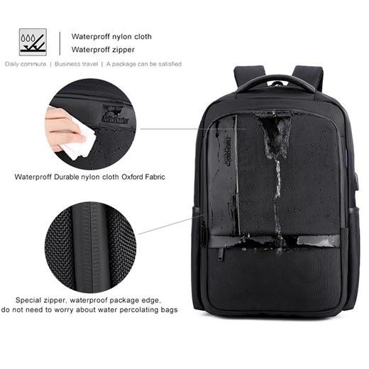 Plecak Arctic Hunter na laptopa 17,3" B00120 z USB Kolor: szary inBag.pl